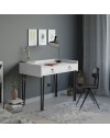 Scrivania bianca con gambe in metallo nero e cassetto Sponge 100x62x81,5