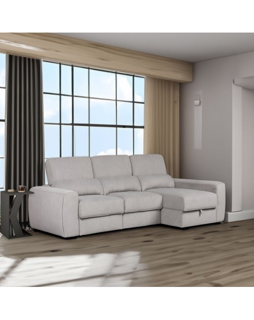 Divano penisola reversibile e funzione letto Duke colore grigio