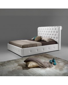 Letto matrimoniale con contenitore Peninsula colore bianco