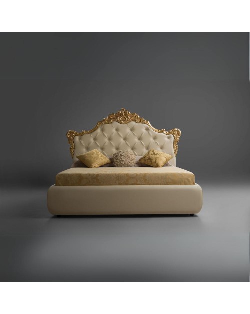 Letto matrimoniale con contenitore Savoia colore crema