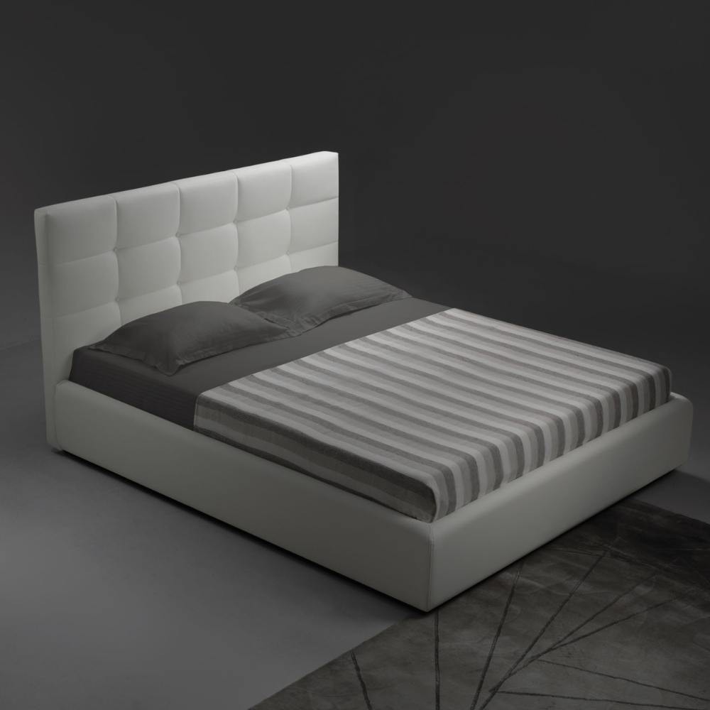 Letto una piazza e mezza con contenitore Napoli colore bianco