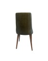 Sedia vellutino verde oliva e gambe noce Diana