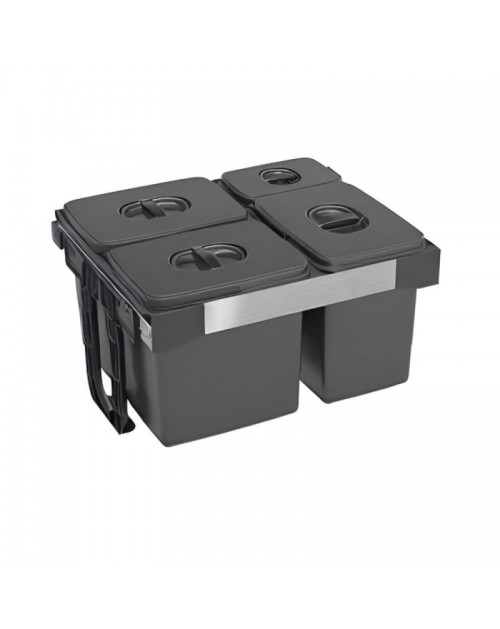 Pattumiera estraibile 4 contenitori Freejazz62605 colore grigio