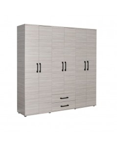 Armadio 6 Ante e 2 Cassetti GRD4262023 Colore Rovere 200x45x180H