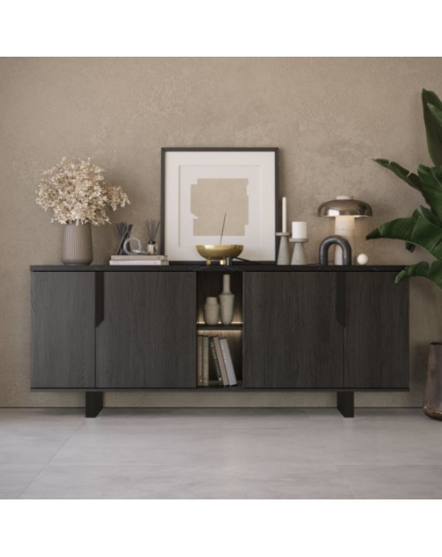 Madia 4 ante palissandro nero Zaira 205x49x83h