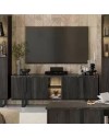 Mobile porta TV 4 ante Zaira 165x49x60h palissandro nero