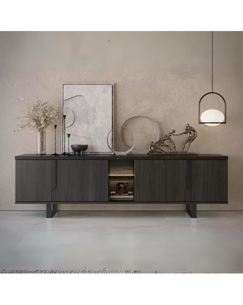Mobile porta Tv 4 ante Zaira 205x49x60h palissandro nero