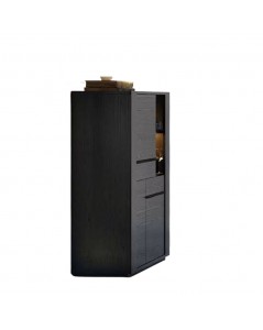 Vetrina credenza 2 ante nero Alce 117x49x157h