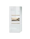 Vetrina credenza con anta bianco laccato lucido particolari oro Alce 74x49x179h
