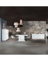Vetrina credenza con anta bianco laccato lucido particolari oro Alce 74x49x179h
