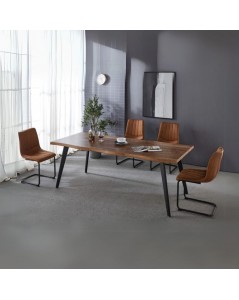 Tavolo Allungabile Effetto Legno Gambe in Metallo Amal 150x90x75h