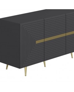 Madia 4 ante antracite Jose particolari oro 180x47x75h
