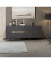 Madia 4 ante antracite Jose particolari oro 180x47x75h