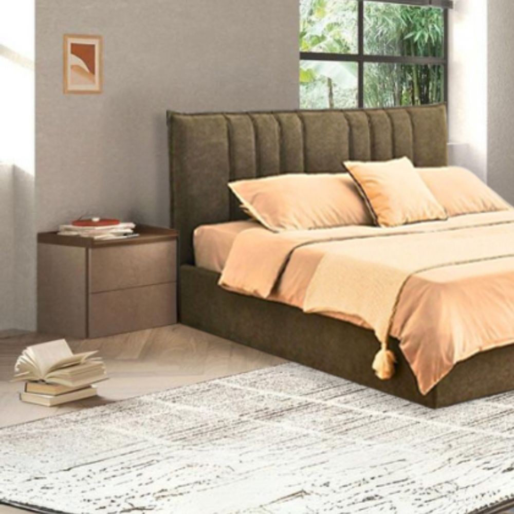 Comodino 2 cassetti bronzo e noce mercure Quinn