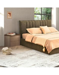 Comodino 2 cassetti bronzo e noce mercure Quinn