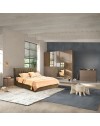Comodino 2 cassetti Quinn colore bronzo e noce mercure