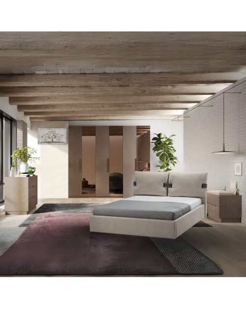 Camera da letto Mustella con letto contenitore colore bronzo