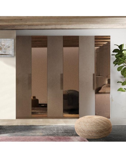 Armadio 6 ante battenti con specchi bronzati Mustella 275x55x240h colore bronzo