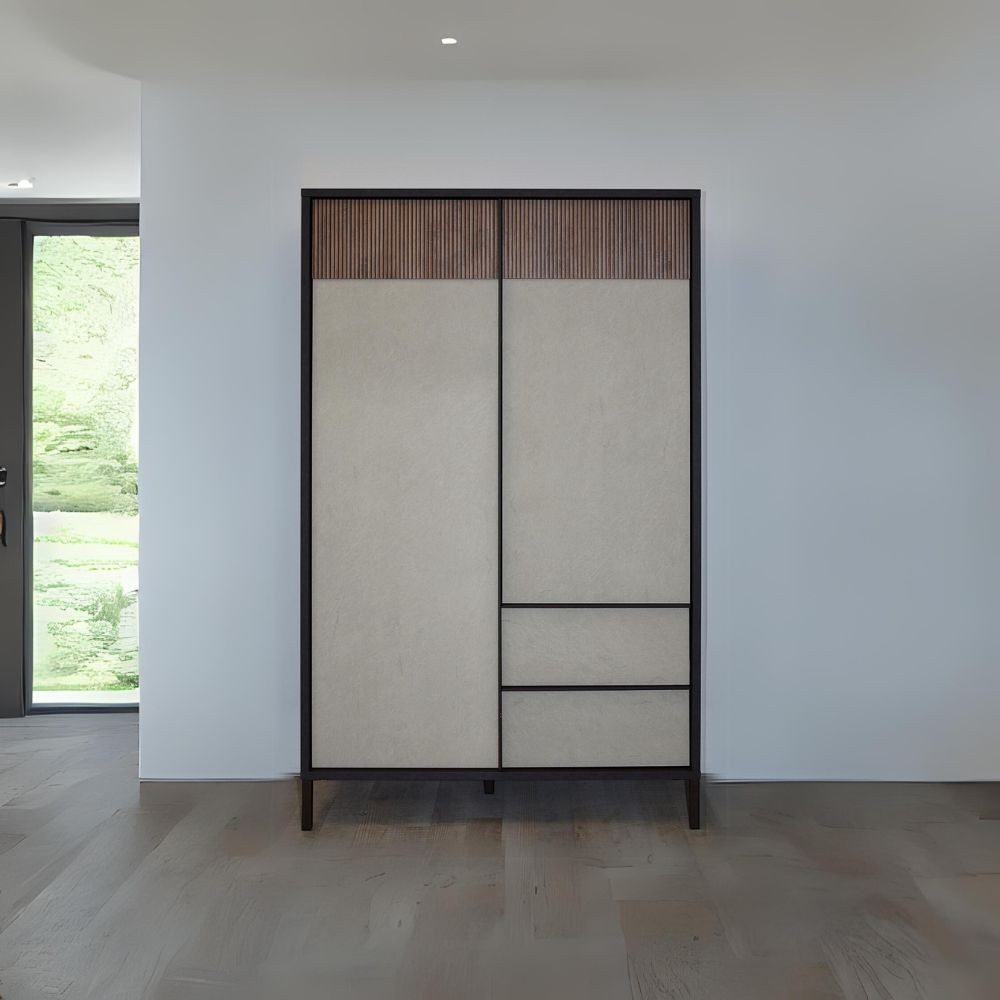 Mobile alto 2 ante e 2 cassetti Anka 106x40x177h colore lava e argilla