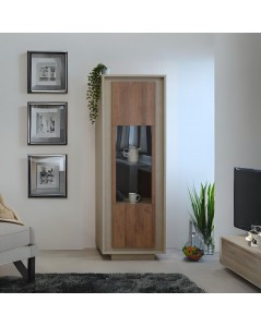 Vetrina con anta Open 67x40x197h colore noce mercure e cashmere