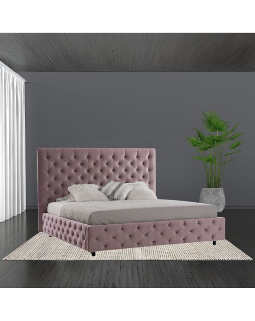 Letto matrimoniale contenitore Sondrio rosa