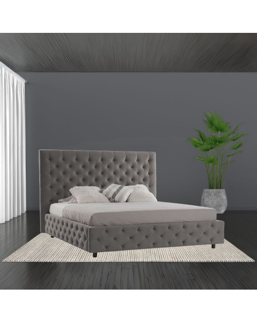 Letto matrimoniale contenitore Sondrio colore grigio