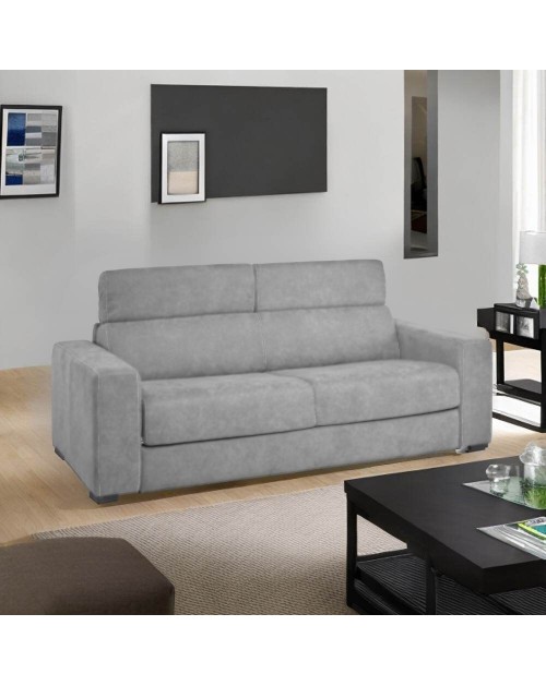 Divano letto 3 posti Crien nabuk Maryanne15 grigio cenere