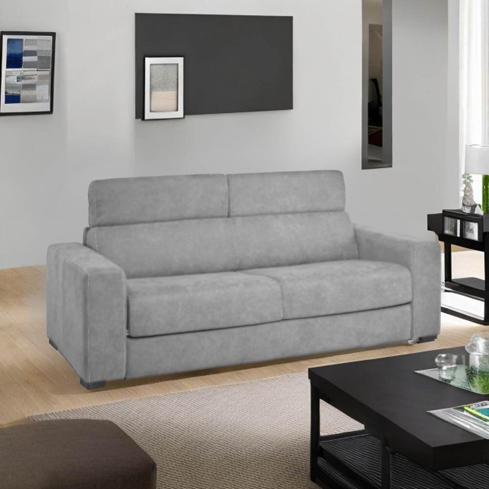 Divano letto 3 posti Crien nabuk Maryanne15 grigio cenere