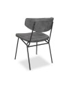 Sedia con gambe in metallo nero colore grigio vintage Callisto