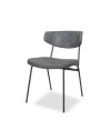 Sedia con gambe in metallo nero colore grigio vintage Callisto