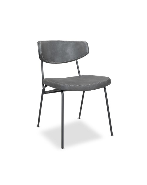 Set 4 Sedie con gambe in metallo nero colore grigio vintage Callisto