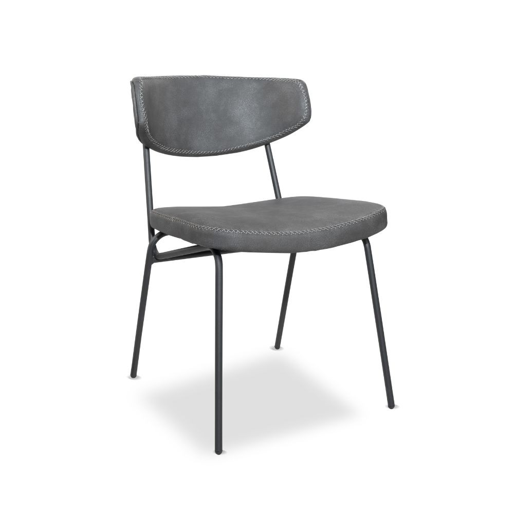 Set 4 Sedie con gambe in metallo nero colore grigio vintage Callisto