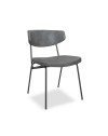 Sedia con gambe in metallo nero colore grigio vintage Callisto