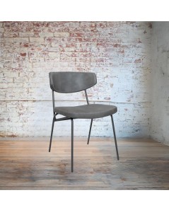 Sedia con gambe in metallo nero colore grigio vintage Callisto