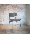 Sedia con gambe in metallo nero colore grigio vintage Callisto