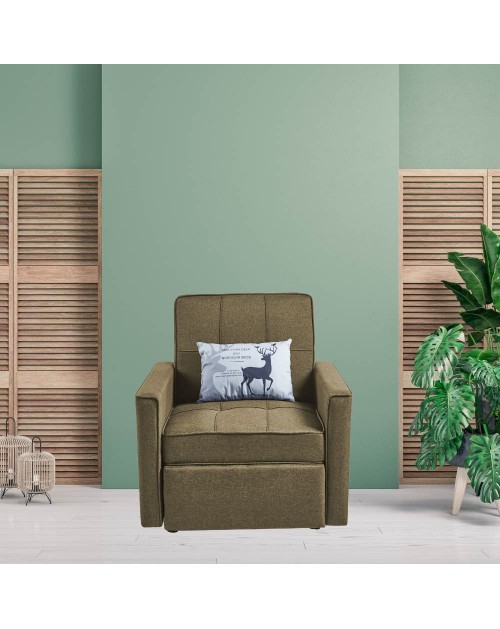 Poltrona con letto estraibile Magico colore tortora