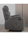 Poltrona relax manuale con 8 punti di massaggio Futura ecopelle grigio