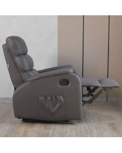 Poltrona Relax Manuale con 8 Punti di Massaggio Futura Ecopelle Grigio
