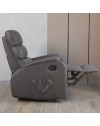Poltrona relax manuale con 8 punti di massaggio Futura ecopelle grigio