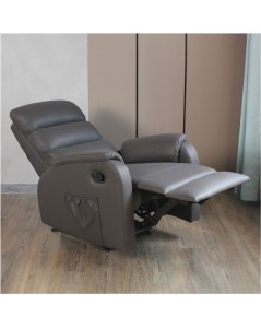 Poltrona Relax Manuale con 8 Punti di Massaggio Futura Ecopelle Grigio