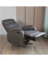 Poltrona relax manuale con 8 punti di massaggio Futura ecopelle grigio