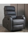 Poltrona relax manuale con 8 punti di massaggio Futura ecopelle grigio