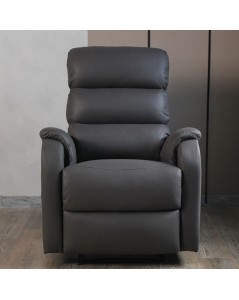 Poltrona Relax Manuale con 8 Punti di Massaggio Futura Ecopelle Grigio