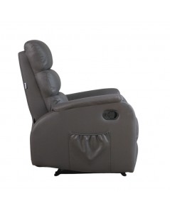 Poltrona Relax Manuale con 8 Punti di Massaggio Futura Ecopelle Grigio