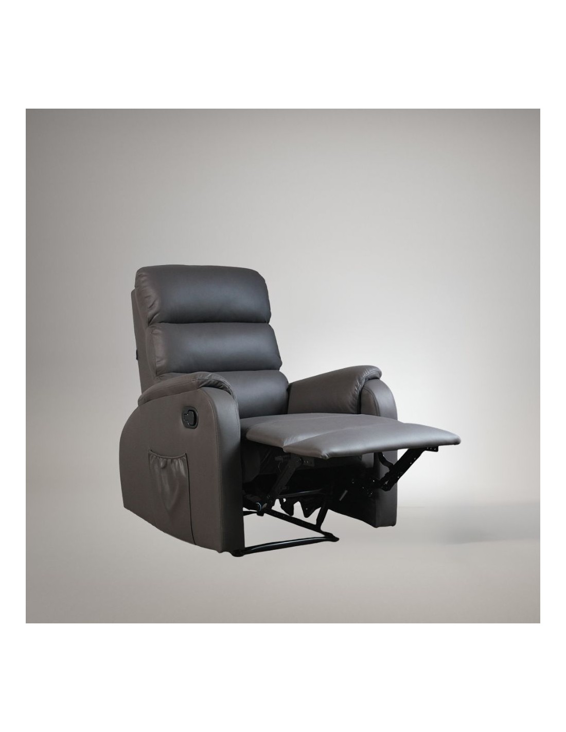 Poltrona relax manuale con 8 punti di massaggio Futura ecopelle grigio