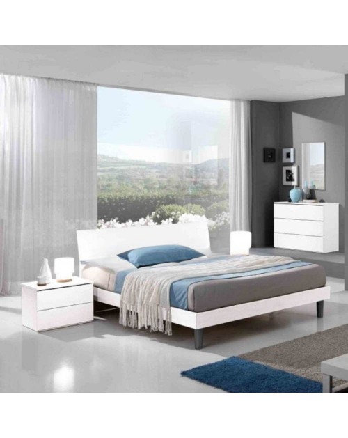 Letto singolo in legno 100x205x88h Manitoba colore bianco