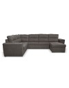 Divano angolare con letto e 2 contenitori Washington khaki
