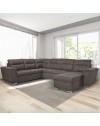 Divano angolare con letto e 2 contenitori Washington khaki