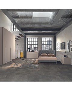 Camera da letto canapa frassinato con letto contenitore Piera