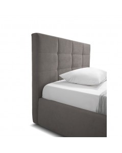 Letto una Piazza e Mezza con Contenitore Napoli Tessuto Colore Tortora